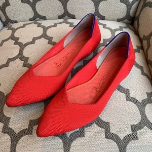 Rothy pointed flats in flame